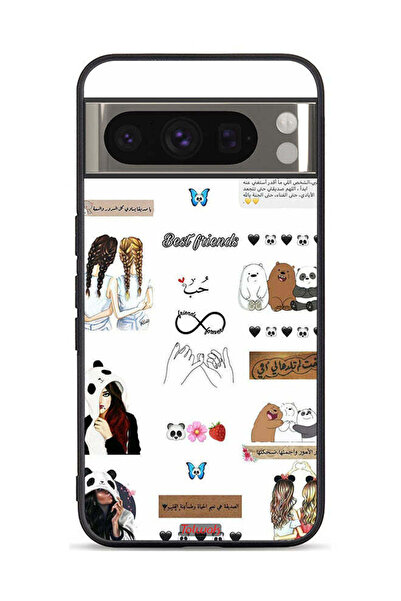 Tolwak غطاء حماية لجهاز جوجل بيكسل 8 برو مع اقتباسات وملصقات باللغة العربية