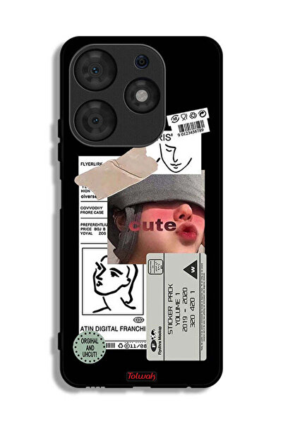 Tolwak غطاء حماية لهاتف تكنو سبارك 10 برو بملصق لطيف