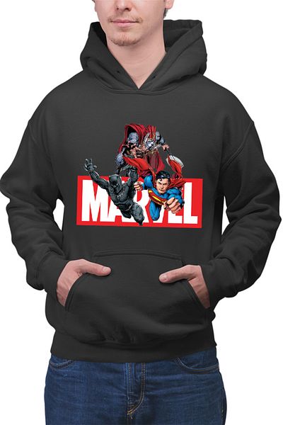 OEM Men's Hoodie Black Panther Superpowers Action Battle Superman