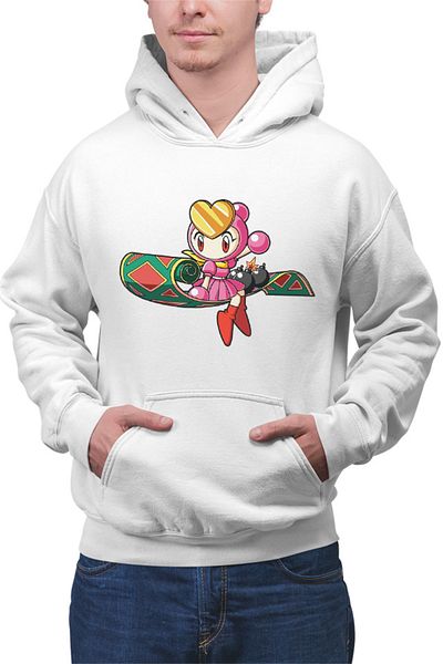 OEM Men's Bomberman Girl Fly Carpet Game Mode Sega Hoodie