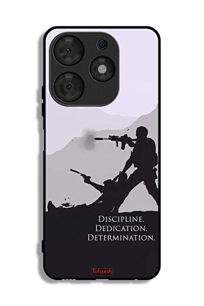 Tolwak غطاء حماية لهاتف Tecno Spark 10 Pro بتصميم "الانضباط والتفاني والتصميم"
