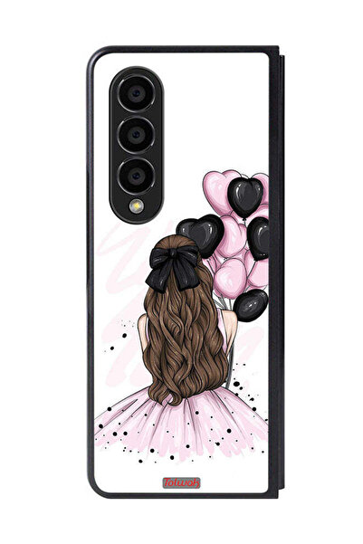 Tolwak غطاء حماية لهاتف سامسونج جالاكسي زد فولد 4 يحمل صورة فتاة تحمل بالونات