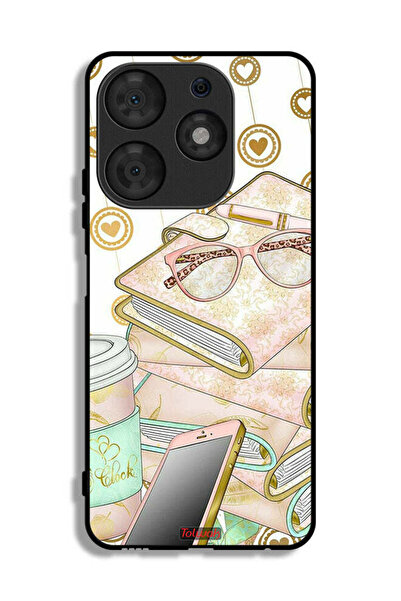 Tolwak Tecno Spark 10 Pro Protective Case Cover Glasses On Books