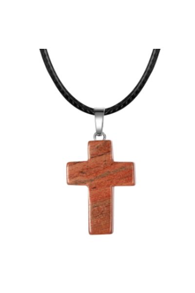 OEM RED JASPER CRYSTAL CROSS PENDANT | PROTECTION AND CREATIVITY