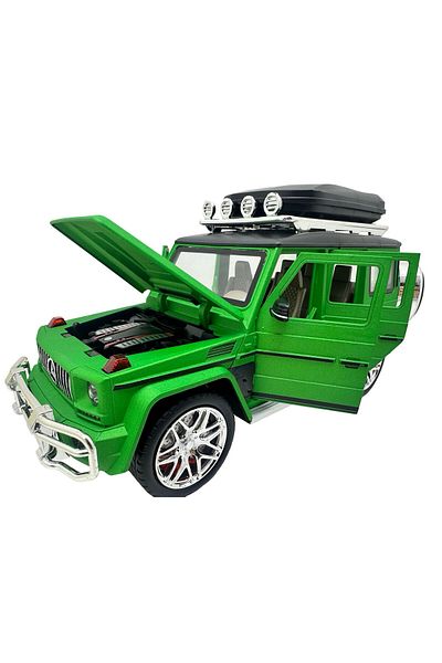 JPT Macheta Mercedes G Class 1/24 replica metal cu sunete, lumini si fum verde
