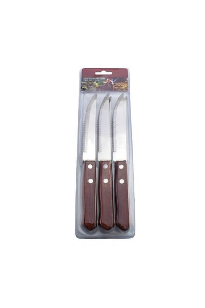 gogiva Serrated knife set, wooden handle, 6 pcs