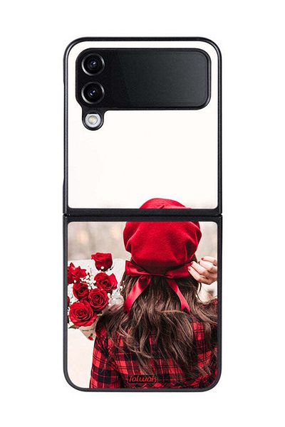 Tolwak Samsung Galaxy Z Flip 4 Protective Case Cover Holding Flowers