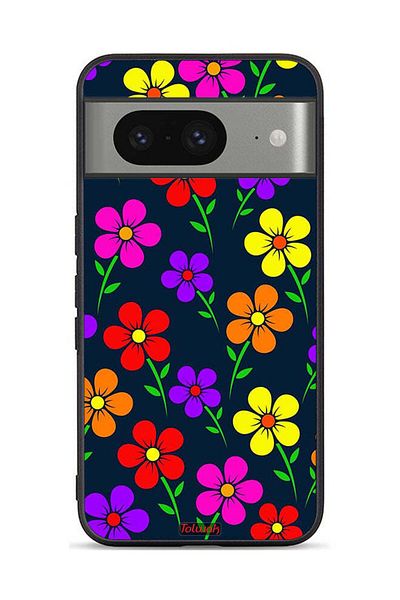 Tolwak غطاء حماية لجهاز Google Pixel 8 بنقشة زهور ملونة