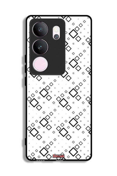 Tolwak غطاء حماية مربع الشكل بتصميم تجريدي رقمي لهاتف فيفو V29 برو