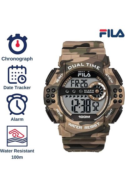 Fila Adult Unisex Digital Watch, Brown 38-171-003, 52 mm