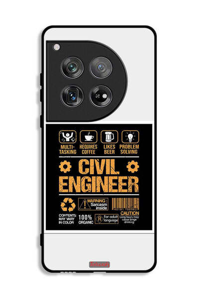 Tolwak غطاء حماية لهاتف OnePlus 12 - ملصق مهندس مدني