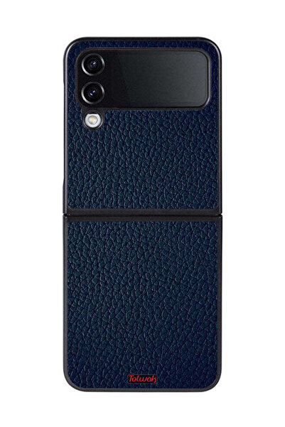 Tolwak غطاء حماية جلدي بنمط هندسي لهاتف Samsung Galaxy Z Flip 4