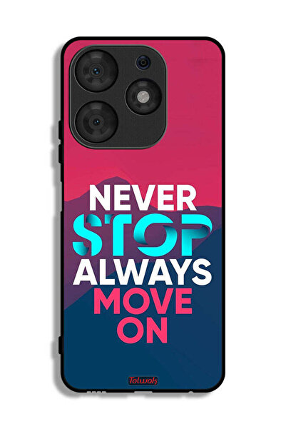 Tolwak Tecno Spark 10 Pro Protective Case Cover Never Stop Always Move On