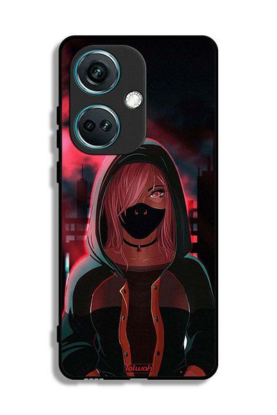 Tolwak OnePlus Nord CE3 Protective Case Cover Girl Wear Mask Art