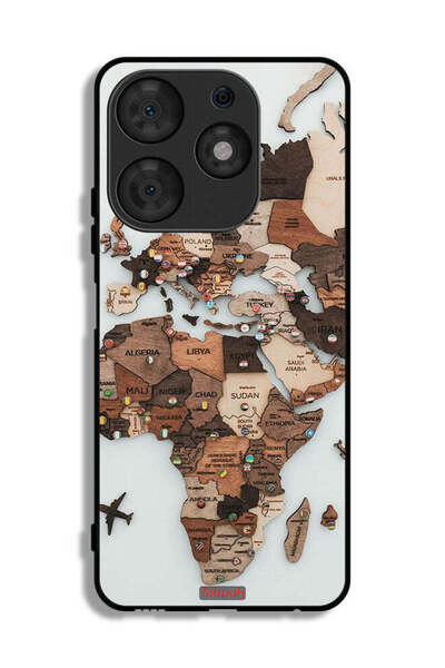 Tolwak غطاء حماية من تكنو سبارك 10 برو مع رسمة خريطة العالم