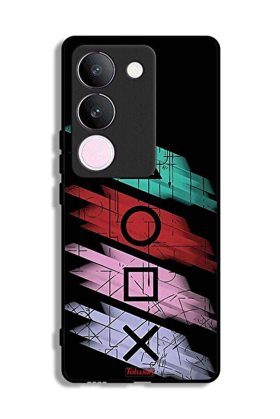 Tolwak غطاء حماية لهاتف فيفو S17 برسومات أيقونات لعبة الحبار