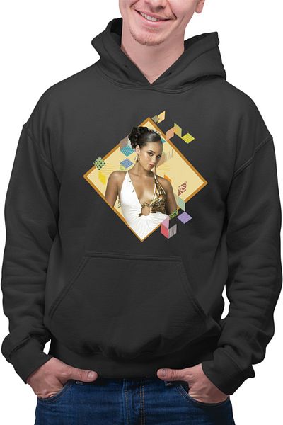 OEM Men's Hoodie Alicia Keys Multicolor Jazz Talent Square Dance