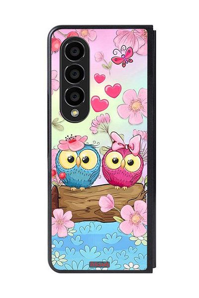 Tolwak Samsung Galaxy Z Fold 4 Protective Case Cover Cute Owls Art