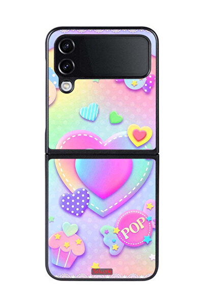 Tolwak غطاء حماية لهاتف سامسونج جالاكسي زد فليب 4 برسومات قلوب البوب