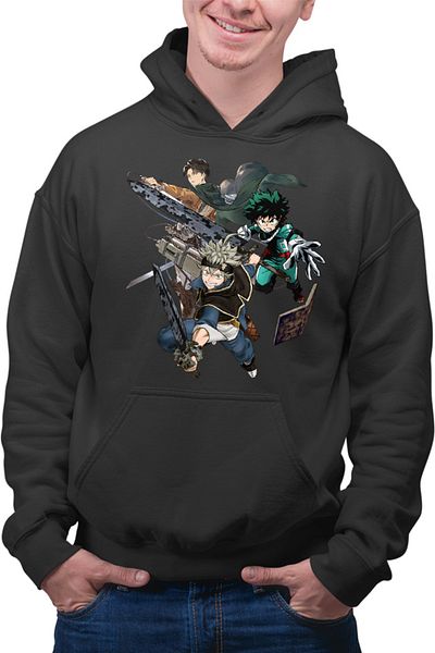 OEM Men's Hoodie Black Clover Asta My Hero Academia Deku AOT Power Super