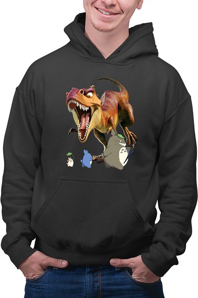 OEM Men's Hoodie Ice Age Totoro Dinosaur T-Rex Ghibli Animation