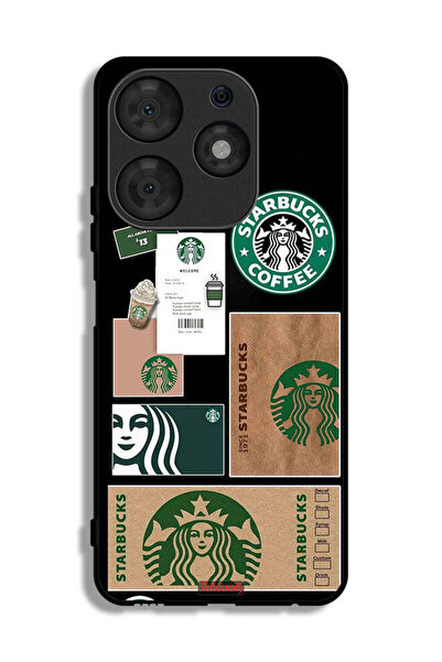 Tolwak Tecno Spark 10 Pro Protective Case Cover Starbucks Sticker