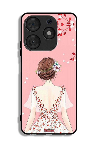 Tolwak غطاء حماية لهاتف تكنو سبارك 10 برو برسومات فتاة واقفة