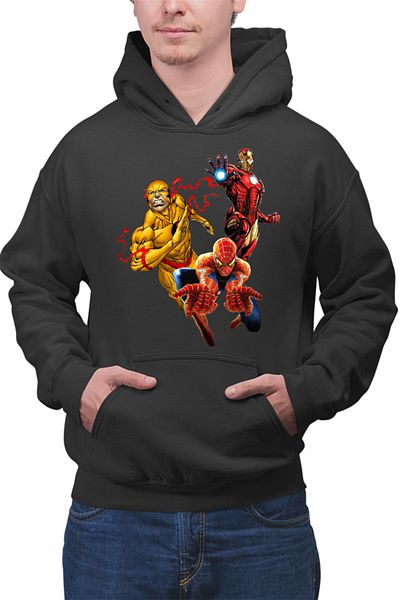 OEM Hanorac Barbati Spiderman Ironman Flash Heroes Save Earth