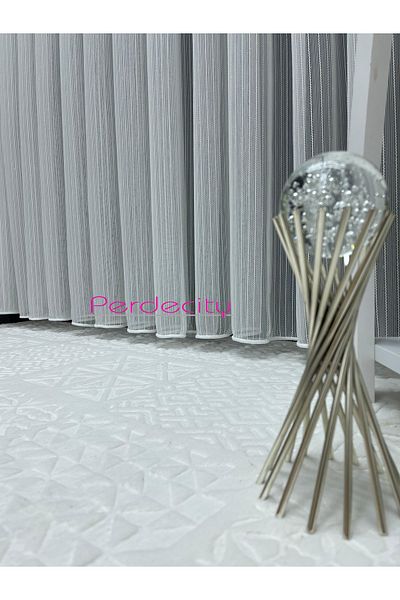 PERDECITY Striped Glitter Tulle Curtain Suitable for Any Room 1X3 Tight Pile Ironing Does Not Ask for Wrinkles