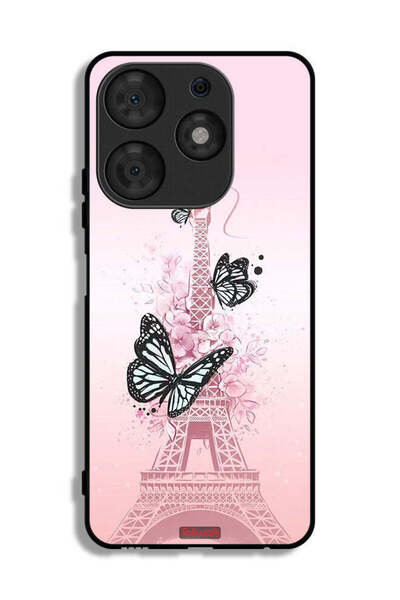 Tolwak Tecno Spark 10 Pro Protective Case Cover Butterflies On Eiffel Tower