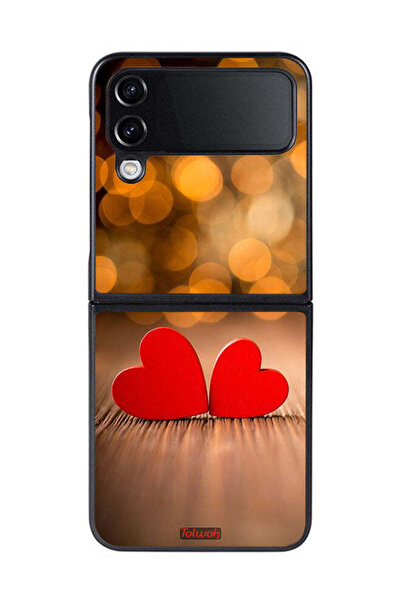 Tolwak غطاء حماية لهاتف Samsung Galaxy Z Flip 4 بتصميم قلبين جميلين