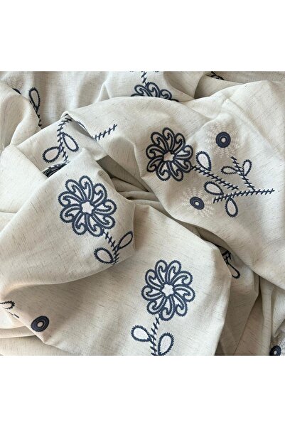 Doray Kumaş Puf Baskılı Keten Görünümlü Elbiselik Kumaş / DRY2036