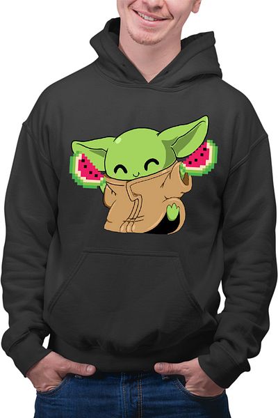 OEM Men's Hoodie Baby Yoda Watermelon Happy Dance Jedi