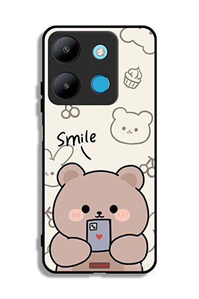 Tolwak غطاء حماية لهاتف إنفينيكس سمارت 7 برسومات الدب المبتسم