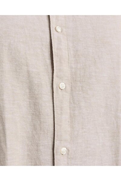 Jack & Jones JACK&JONES 12269089 BATTAL BUYUK BEDEN JJEBREEZE LINEN BLEND ERKEK UZUN KOL GOMLEK