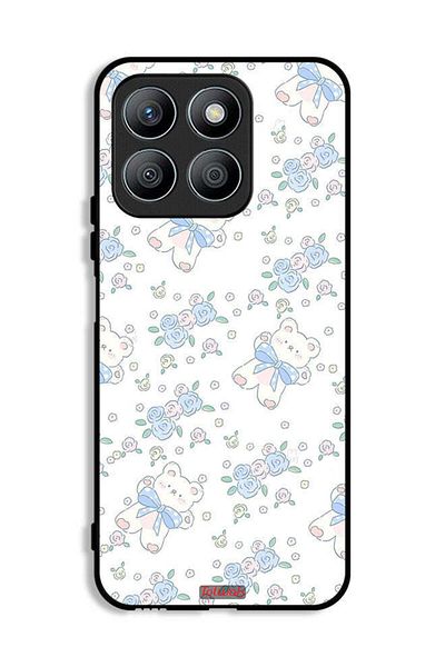 Tolwak Honor X8b Protective Case Cover Cute Teddy Bear And Flowers Icon