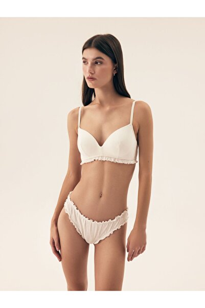 Bloovii Women's Thong Panties Pointelle Cotton with Ruffle Romantic & Cute | Malesia