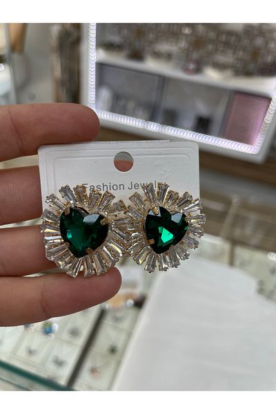 ÇELİKSİLVERTAKI evening dress earrings with stones