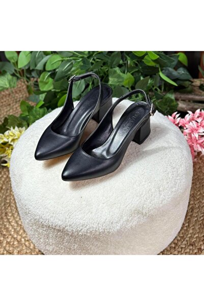 MEY Thick Heel Shoes with Belt on the Back M1057