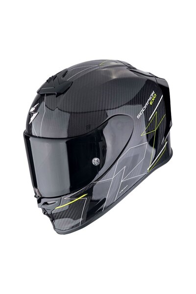 Scorpion Exo R1 Evo Carbon Cynergy Spor Motosiklet Kask Siyah Sarı