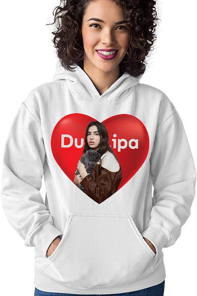 OEM Women's Hoodie Dua Lipa Levitating One Kiss Lyrics Heart Puppy