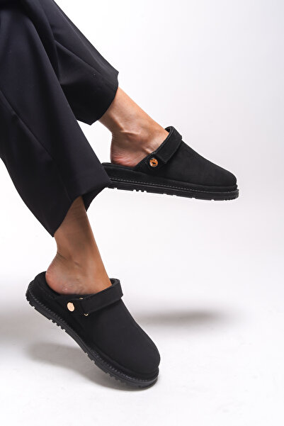 Riccon Everqinor Women's Slippers with Fur Inside 0012999 Black