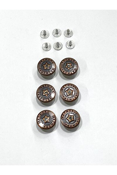 karantuhafiye Jeans Coat Button / 1.7 cm / 6 Pieces / Copper / Stone