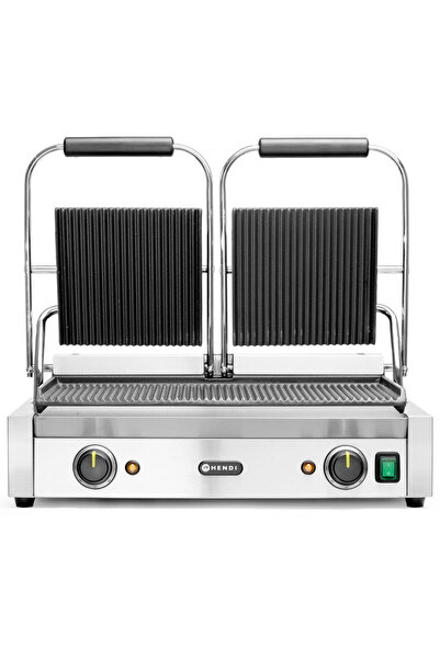 HENDI Kontakt grill kontaktowy ryflowany podwójny 3600W - 263709