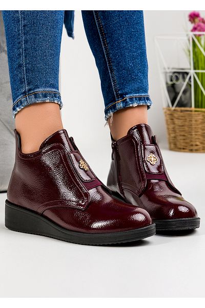 starlike Women's burgundy fur boots A180