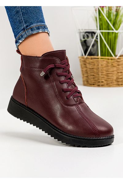 starlike Women's burgundy fur boots A185