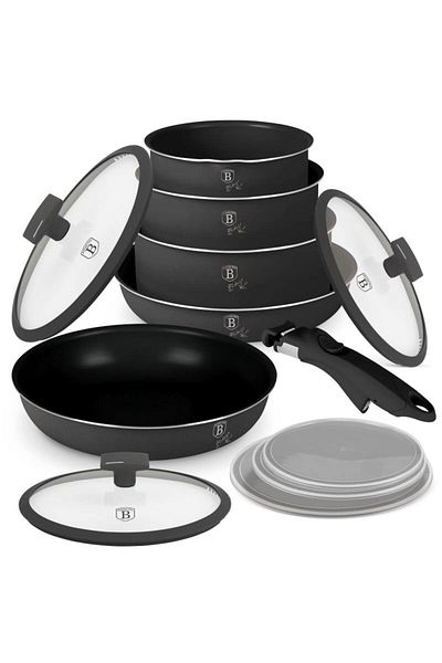 Berlinger Haus Titanium-coated cookware set, 12 pcs. Anthracite Collection