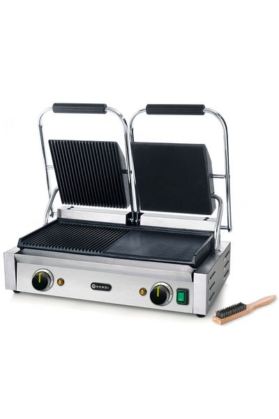 HENDI Kontakt grill kontaktowy podwójny ryflowany gładki 3600W - 263907