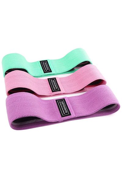 WShop Set 3 benzi de rezistență fitness, sundiguer®, diferite niveluri de rezistență, latex, 37,5x8 cm