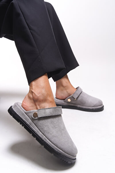 Riccon Everqinor Women's Slippers with Fur Inside 0012999 Smoked